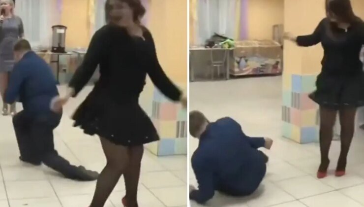 Dans eden kadına artistlik yapacağım derken kolunu kırdı