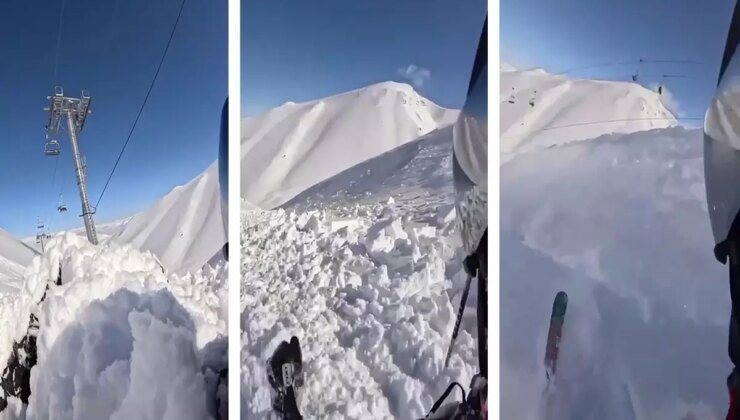 Palandöken’de çığdan kurtulan kayakçı o anları paylaştı