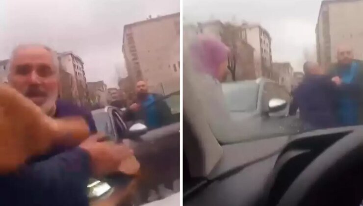 Ters yöne giren maganda "O telefonu kırarım" deyip çocuğun önünde saldırdı