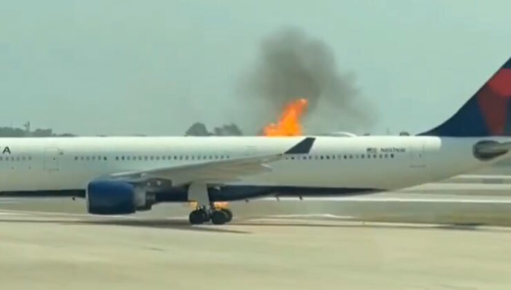 ABD’de uçağın motorunun alev alması sonucu 282 yolcu tahliye edildi