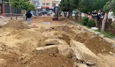 Aydın’da yol çalışmasında, Roma dönemine ait insan kemikleri bulundu