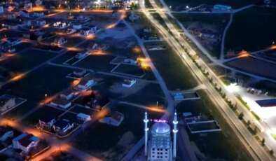 Bolvadin İlçesinin Gece Görüntüleri Dron ile Göz Kamaştırdı