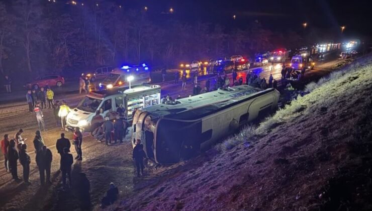 Çankırı’da işçi servisi devrildi: Yaralılar var