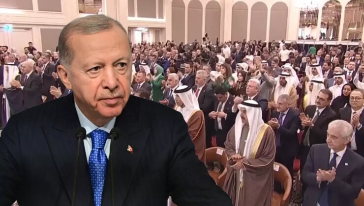 Cumhurbaşkanı Erdoğan’ın sözleri salonu ayağa kaldırdı: Filistin Filistin halkınındır