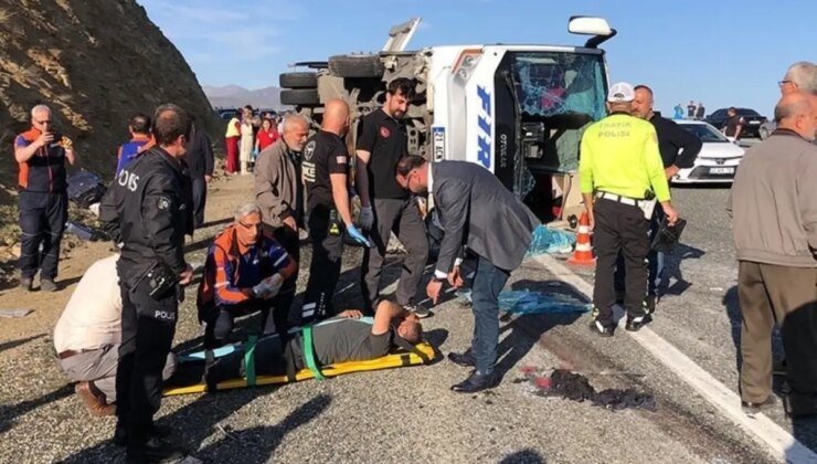 Elazığ’da can pazarı! Midibüs devrildi: Çok sayıda yaralı var