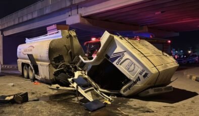 İskenderun’da freni arızalanan su tankeri kaza yaptı: 1 ölü, 1 yaralı