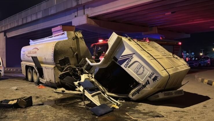 İskenderun’da freni arızalanan su tankeri kaza yaptı: 1 ölü, 1 yaralı