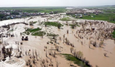 Murat Nehri sağanak ile taştı! Tarım arazileri su altında!