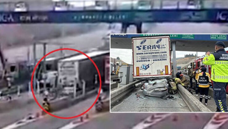 Pendik gişelerde feci kaza! Otomobil duran TIR’ın altına girdi: 4 ölü!