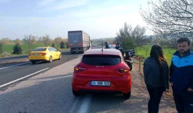 Tekirdağ’da Tır Sürücüsüne Otomobil Çarptı