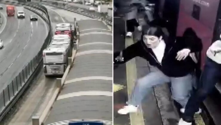 Beylikdüzü’nde iki metrobüsün çarpıştığı kaza anı kamerada