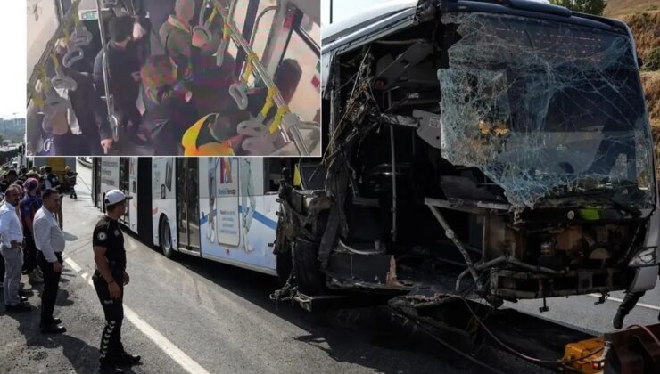 Beylikdüzü’ndeki metrobüs kazası araç içi kamerasında