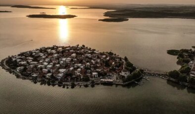 Gölyazı’da Gün Batımı Drone ile Görüntülendi