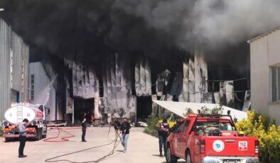 Kauçuk fabrikasında yangın, patlama sesleri duyuluyor