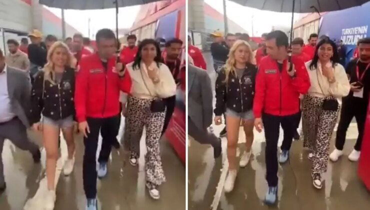 Selçuk Bayraktar’ın hassasiyeti takdir topladı! Eli, yanındaki kadına değmesin diye…