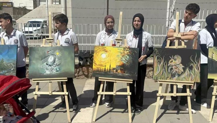 Şırnak’ta Lise Öğrencilerinin Gazze’ye Dikkat Çeken Resim Sergisi