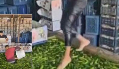 Sosyal medyada tepki çekmişti! Ayaklarıyla salata yıkamıştı!
