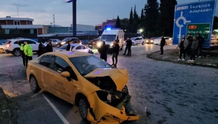Taksi ile otomobil çarpıştı: 6 yaralı