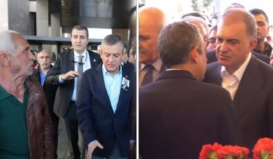 Yumruklu saldırı sonrası AK Parti Sözcüsü Ömer Çelik cenaze töreninde Özgür Özel ile görüştü