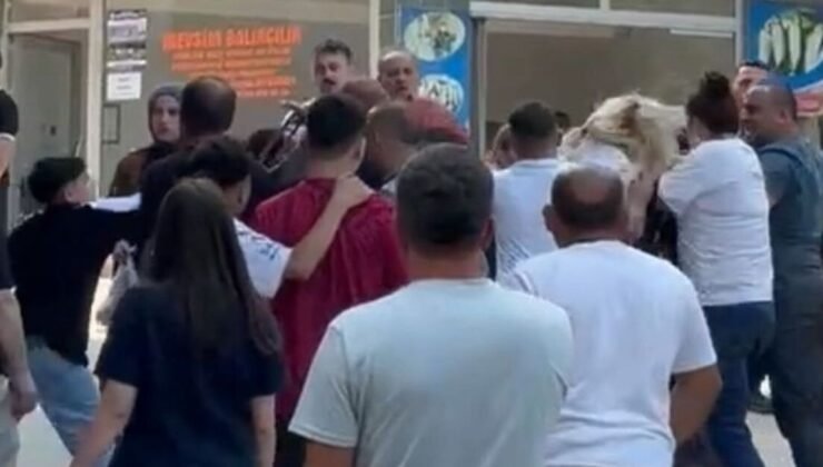 Boşanan çift ile yakınları arasında kavga
