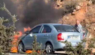 Bursa’da Otomobil Yangını: Sürücü Canla Başla Mücadele Etti