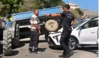 Bursa’da Traktöre Çarpan Otomobil Kazası