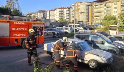 Çankırı’da Fiat-Tofaş Marka Otomobilde Yangın
