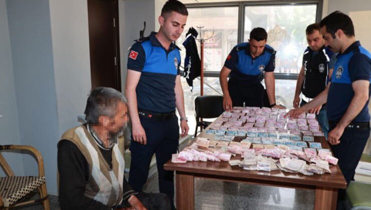 Dilenciden çıkan parayı 4 zabıta saydı! İşte günlük hasılat!
