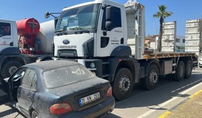 İskenderun’da Çekici ve Otomobil Kazası Güvenlik Kamerasında