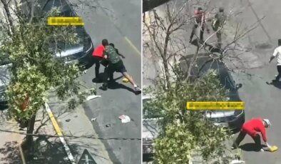 Kendisini yakalayan market çalışanını tekme tokat dövdü