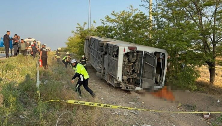 Konya’da yolcu otobüsü devrildi: Ölü ve yaralılar var
