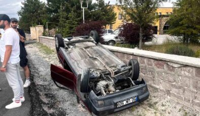 Nevşehir’de Kediye Çarpmamak İçin Manevra Yapan Sürücü Takla Attı