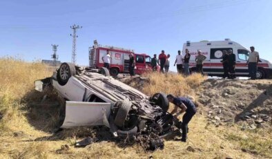 Nusaybin’de Şarampole Devrilen Araçta Sürücü Yaralandı