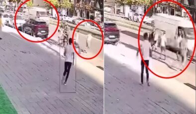 Ortasında kaldığı kavgadan kaçarken minibüsün altında kaldı! Dehşet anları kamerada
