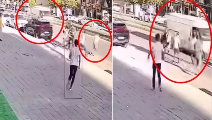 Ortasında kaldığı kavgadan kaçarken minibüsün altında kaldı! Dehşet anları kamerada