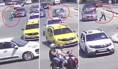 Otomobil çarptı, hiçbir şey olmamış gibi yoluna devam etti