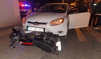 Samsun’da Motosiklet ile Otomobil Çarpıştı: Yaralı Var