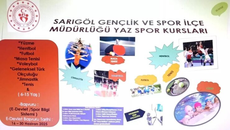 Sarıgöl’de Ücretsiz Spor Kursları Başladı