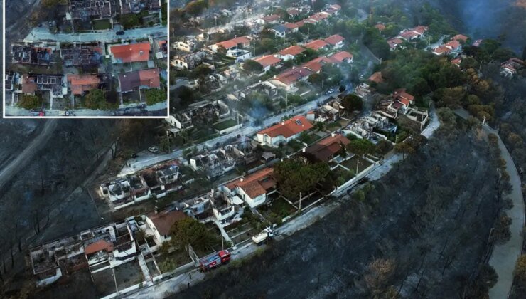 Seferihisar’da orman yangını: 345 haneli yazlık site küle döndü