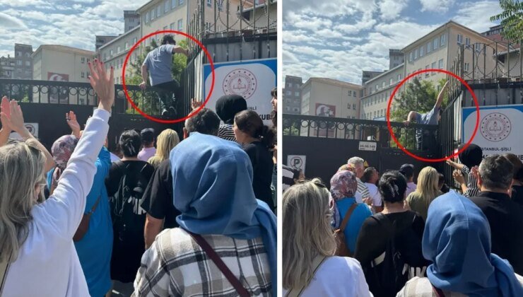 Sınava 1 dakika geç kalan gençler okulun duvarından atladı