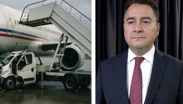 Ali Babacan’ın yolculuk yapacağı uçağa merdiven aracı çarptı
