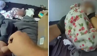Annesi öldükten sorna günlerce aç ve susuz kalan bebek polisler tarafından kurtarıldı