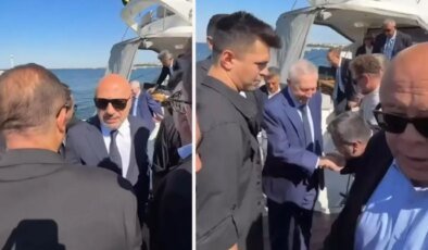 Aziz Yıldırım ve Hakan Bilal Kutlualp aynı tekneyle Yüksek Divan Kurulu Toplantısına geldi