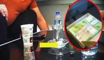 Başkan yardımcısının baklava kutusundaki 110 bin Euro’luk rüşveti aldığı anlar kamerada