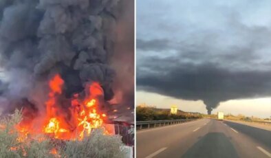 Bursa’da geri dönüşüm tesisinde yangın! Şehrin üstünü siyah duman kapladı