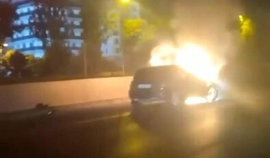 Bursa’da Otomobil Alev Alev Yandı
