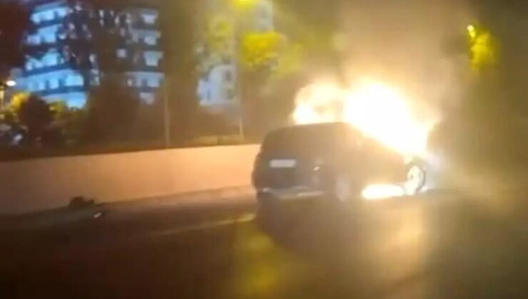 Bursa’da Otomobil Alev Alev Yandı