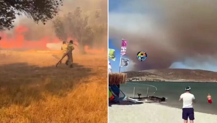 Çeşme ve Urla’da yangın! Bazı mahalleler tahliye edildi