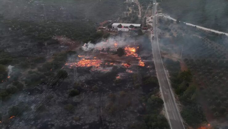 Çeşme’deki Yangın Dron ile Görüntülendi
