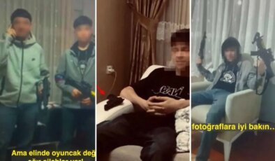 Dehşete düşüren görüntü! Onlar birer çocuk ve ellerindekiler oyuncak değil